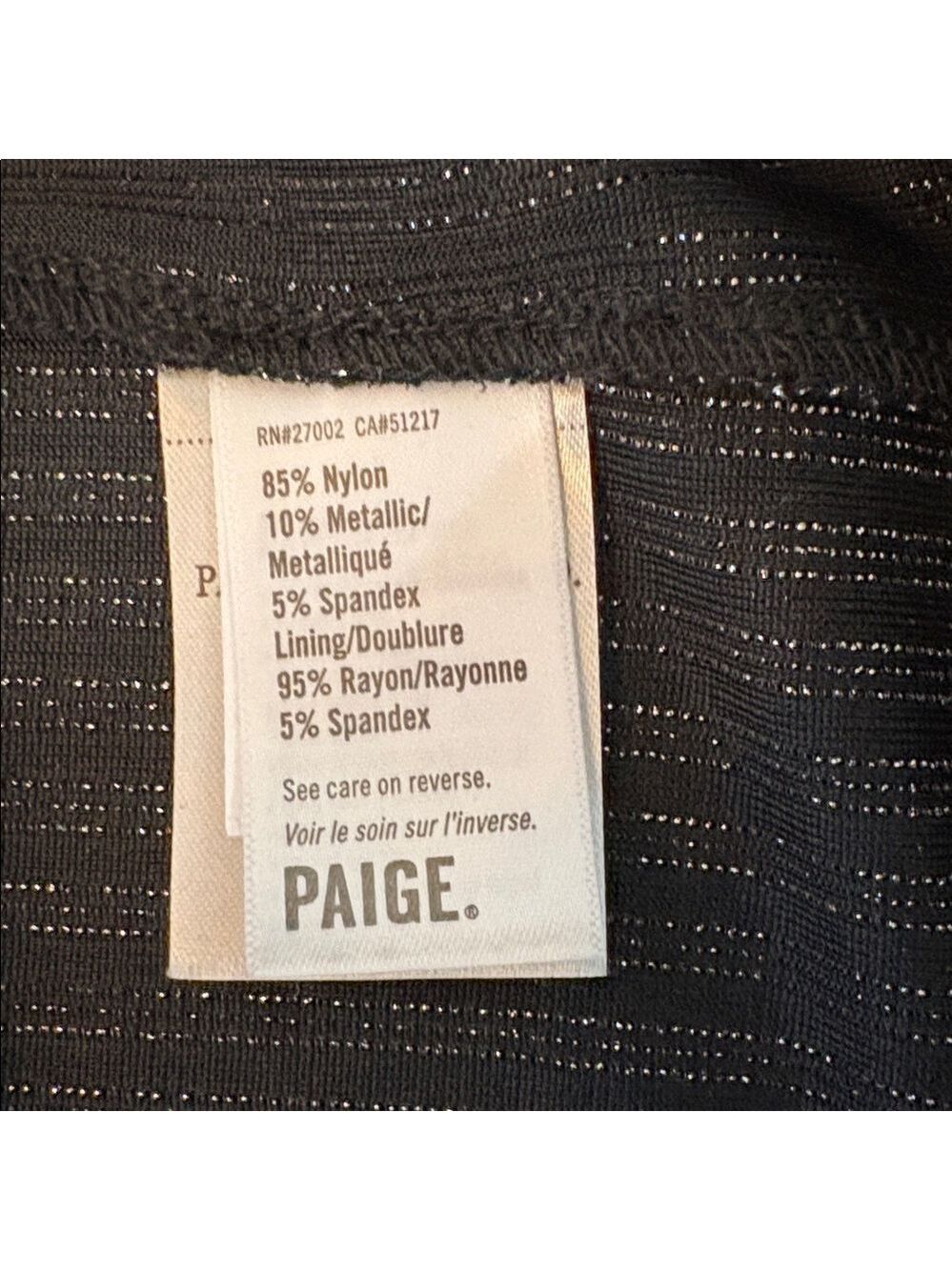 PAIGE Marina Wrap Dress Black Silver Lurex Pinstripe Midi Size Medium NWT - Picture 7 of 9
